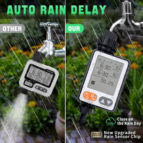 Sprinkler Timer for Garden Hose, 10 Programmable Water Timer with with Auto Rain - Picture 9 of 13